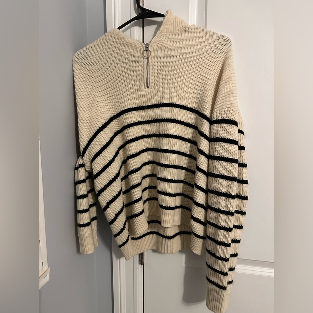 Striped half zip